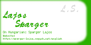 lajos sparger business card